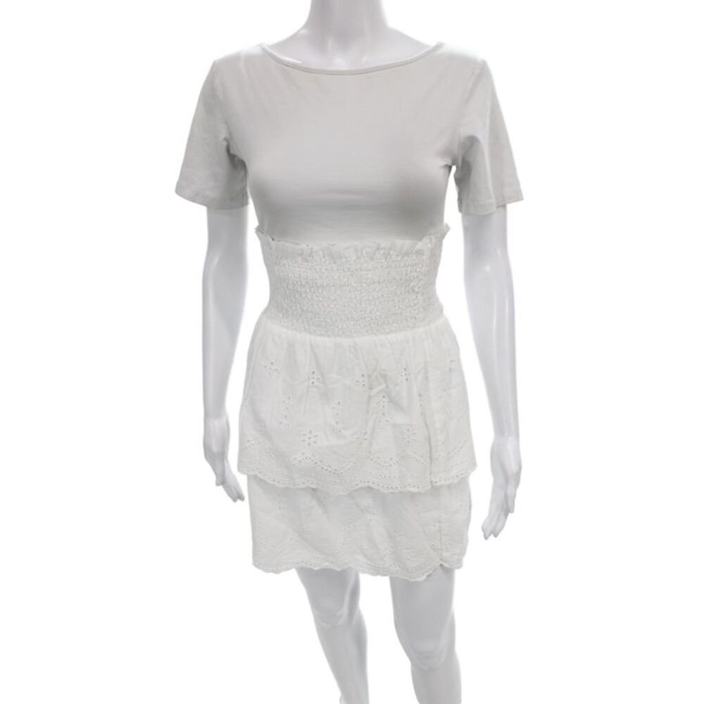 Lauren Ralph Lauren Womens White Boho Mini Skirt Cotton Knee Length Size 12